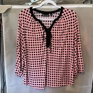 Polka dots Blouse pink/black